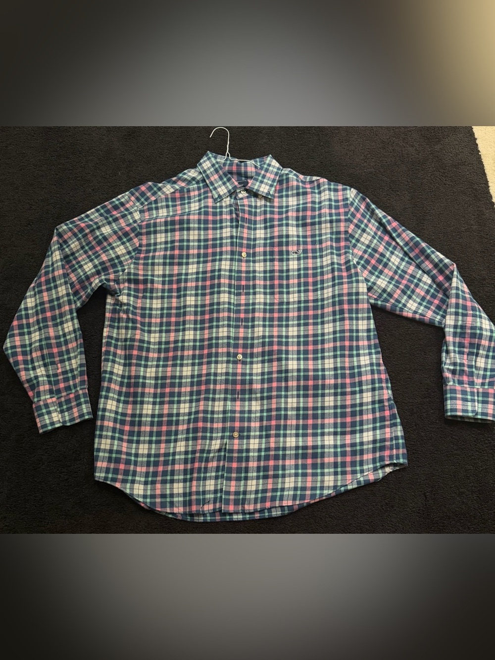 Nwot Vineyard vines Plaid Button-Down Shirt in Navy, Pink & White